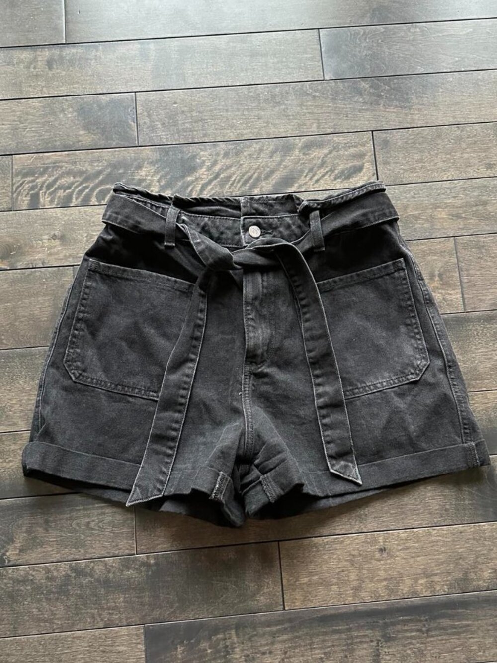 Zara Belted Jean Shorts